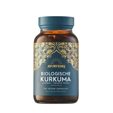 Biologische Kurkuma, Gember & Zwarte Peper Extract (Ayurvediq) 120caps