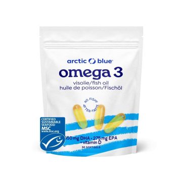 Omega-3 visolie DHA & EPA met vitamine D3 (Arctic Blue) 30caps