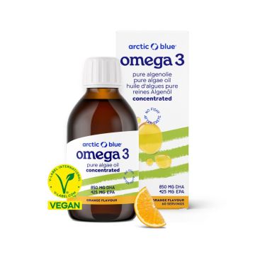 Omega-3 algenolie DHA & EPA hooggedosseerd (Arctic Blue) 150ml (sinaasappel)