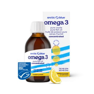 Omega-3 visolie DHA & EPA geconcentreerd (Arctic Blue) 150 ml (lemon)