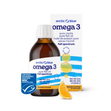 Flesje Arctic Blue omega 3 visolie met vitamine D3 250ml
