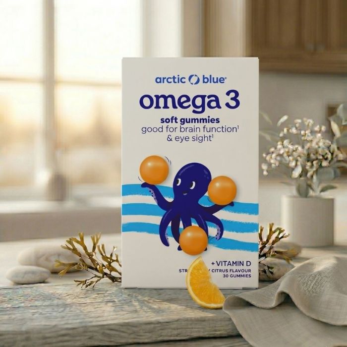 Kids Omega-3 gummies DHA & EPA vitamine D3 (Arctic Blue) 30st Kids Omega-3 gummies DHA & EPA vitamine D3 (Arctic Blue) 30st