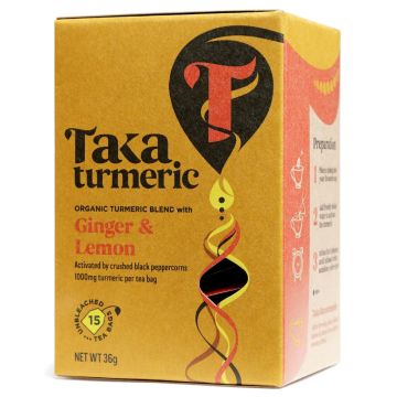 Ginger & Lemon Tea Bio (Taka Turmeric) 15 zakjes
