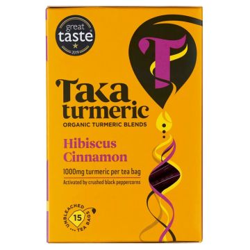 Kurkuma Thee Hibiscus & Cinnamon Bio (Taka Turmeric) 15 zakjes