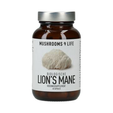 Lion's Mane Paddenstoelen Capsules Bio (Mushrooms4Life) 60caps