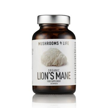 Lion's Mane Paddenstoelen Capsules Bio (Mushrooms4Life) 60caps