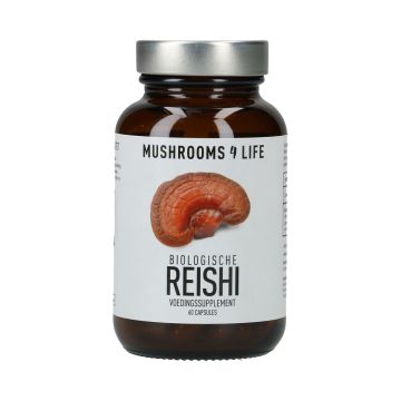 Reishi Paddenstoelen Capsules Bio (Mushrooms4Life) 60caps