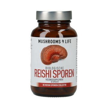 Reishi Spore Paddenstoelen Capsules Bio (Mushrooms4Life) 60caps