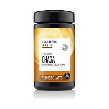 Chaga Kurkuma Paddenstoelen Latte 1000mg Bio (Mushrooms For Life) 120gr