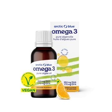 Omega-3 algenolie DHA & EPA (Arctic Blue) 30ml (sinaasappel)