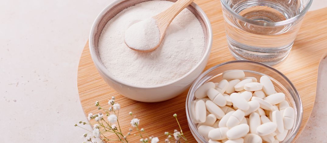 Viscollageen poeder tabletten op schaal