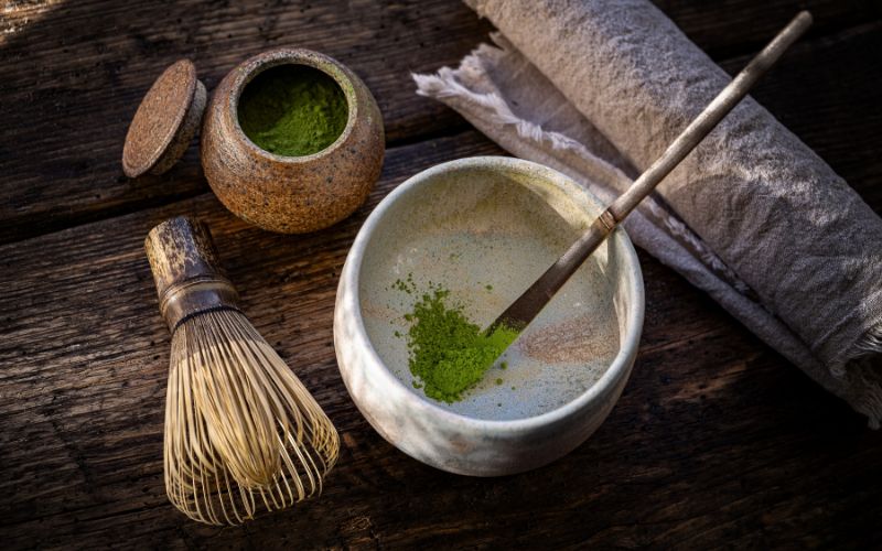 matcha latte recept